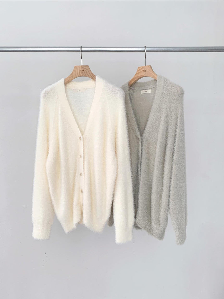 liter swan fur cardigan-2col