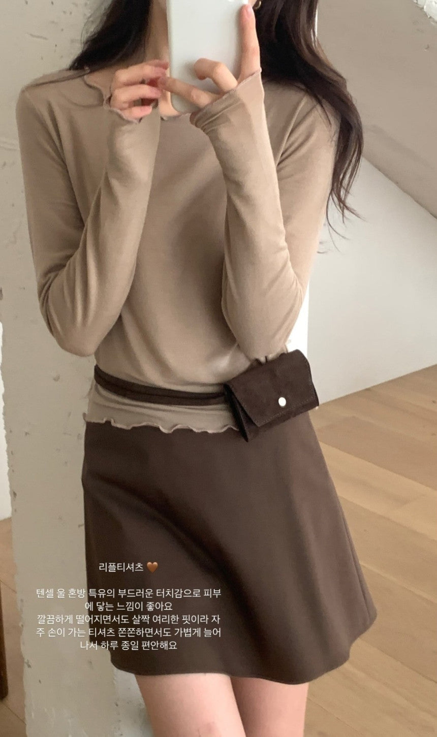 New sandy wool skirt-2col
