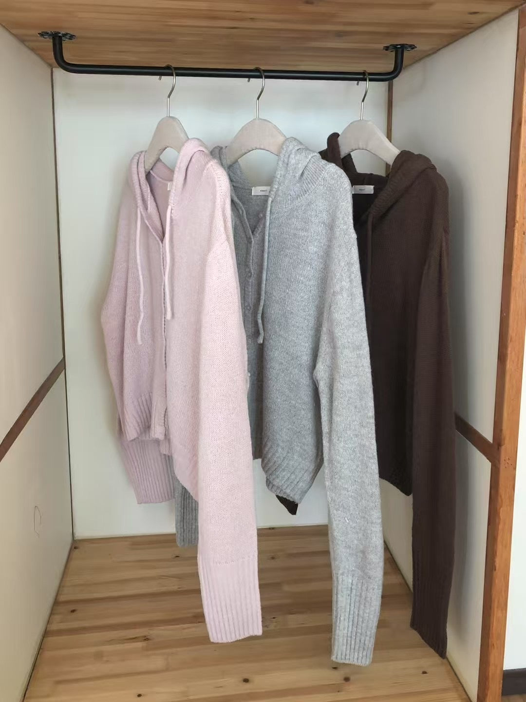 Arin knit hood cardigan-4col