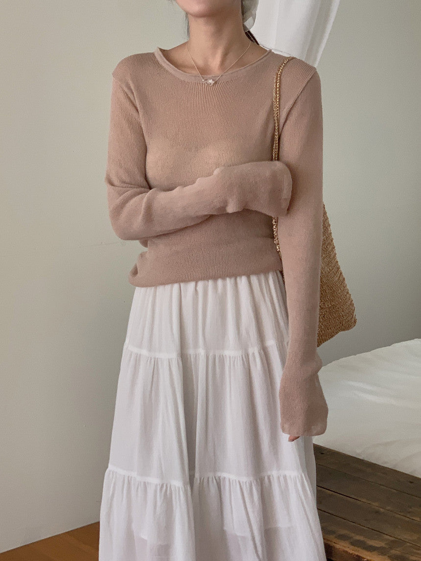 Nudy rib linen knit-4col