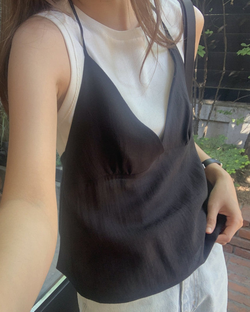 Peach halter neck bustier-2col