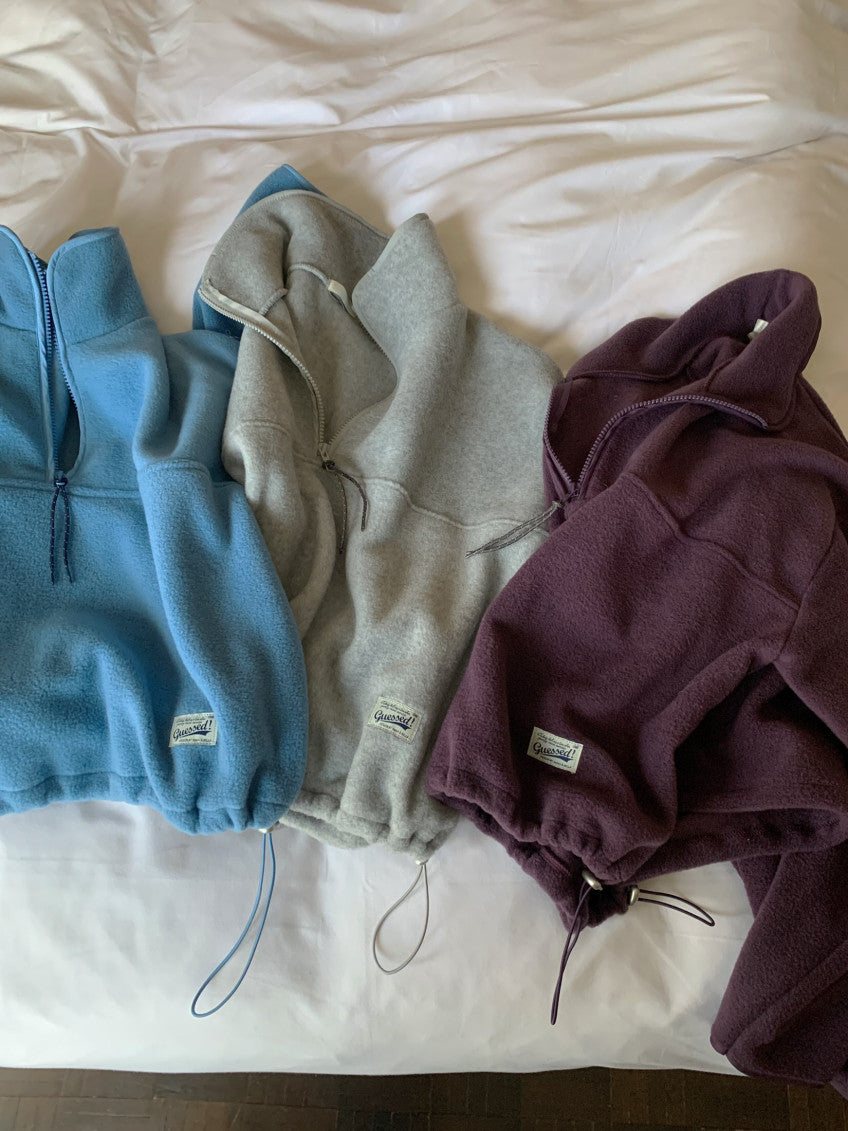 every fleece half zip up-5col