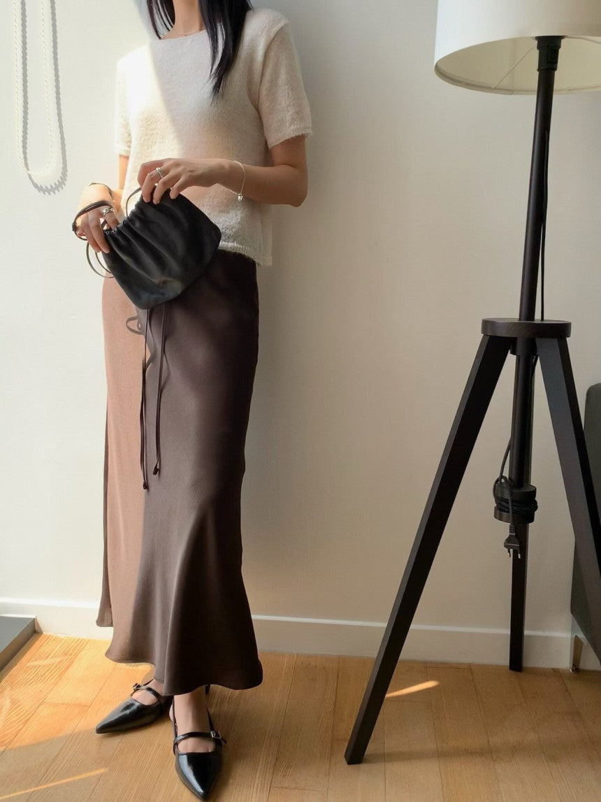 Cello satin skirt-3col/ショート丈あり