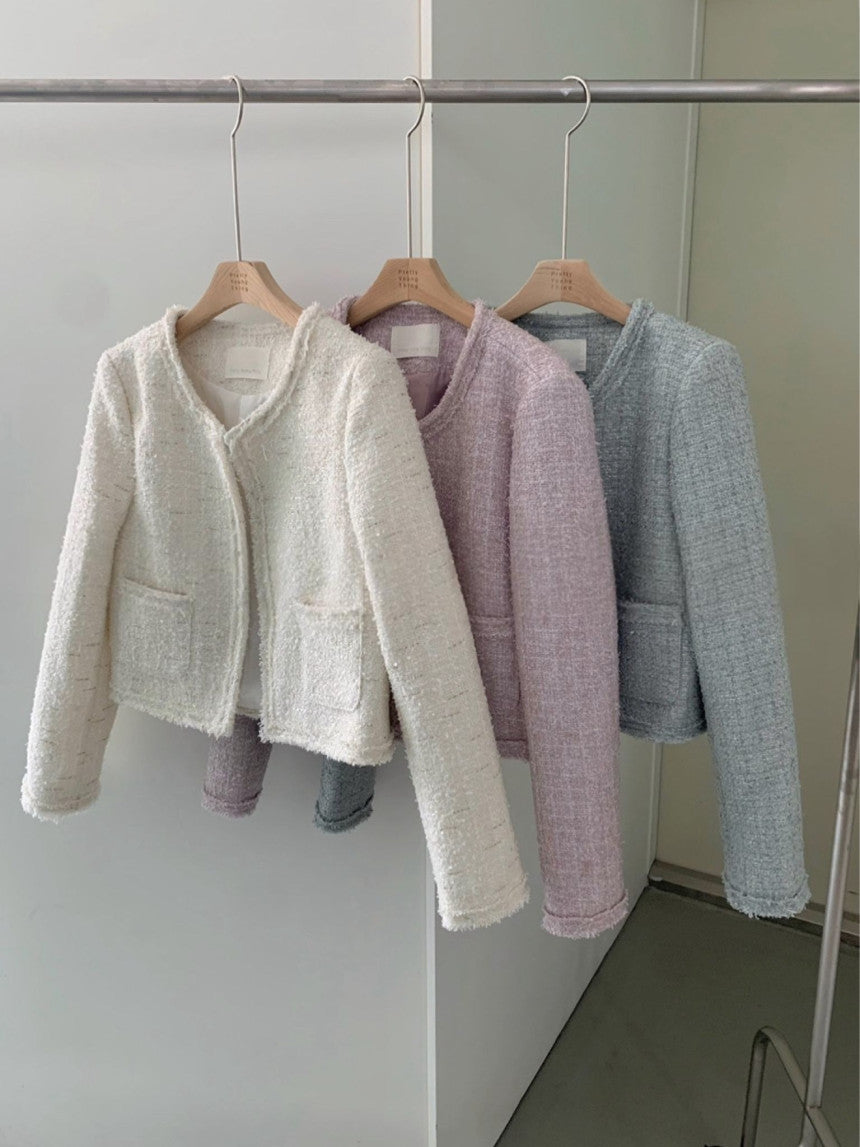 Salmon tweed jacket-3col