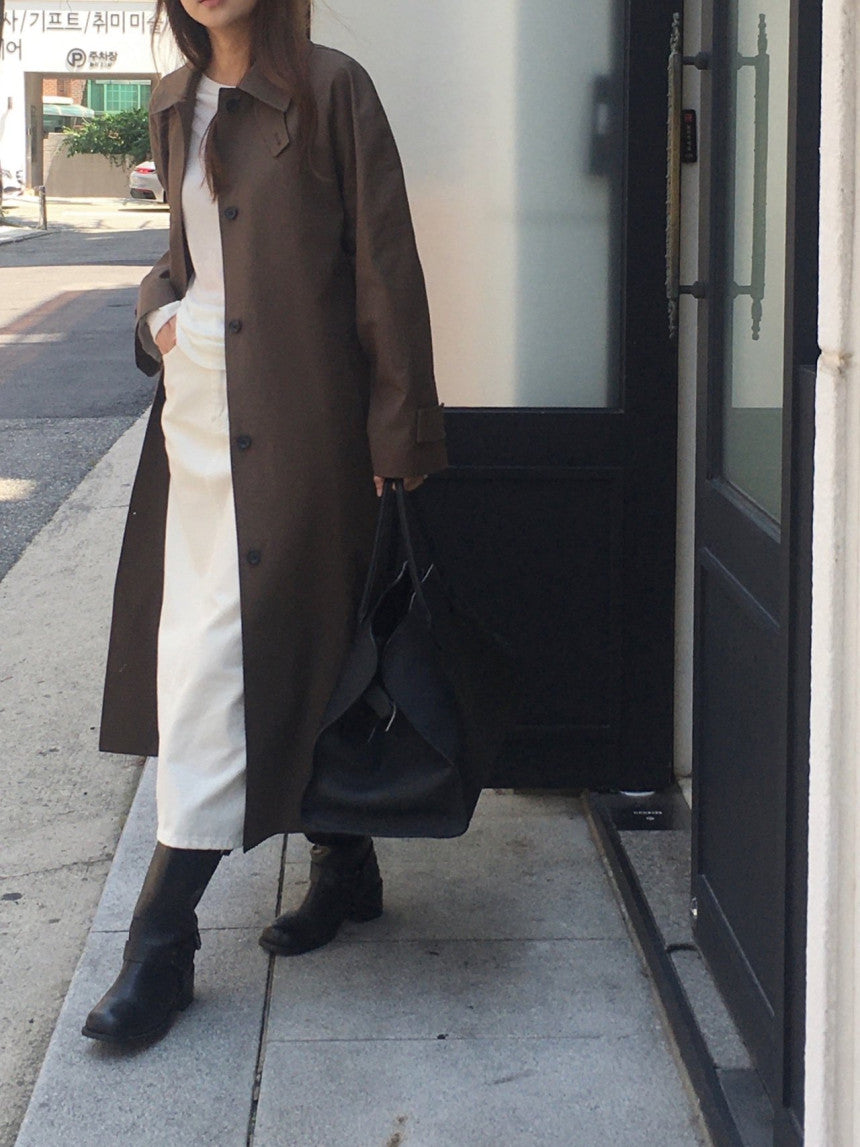 Barnnet long trench coat-2col