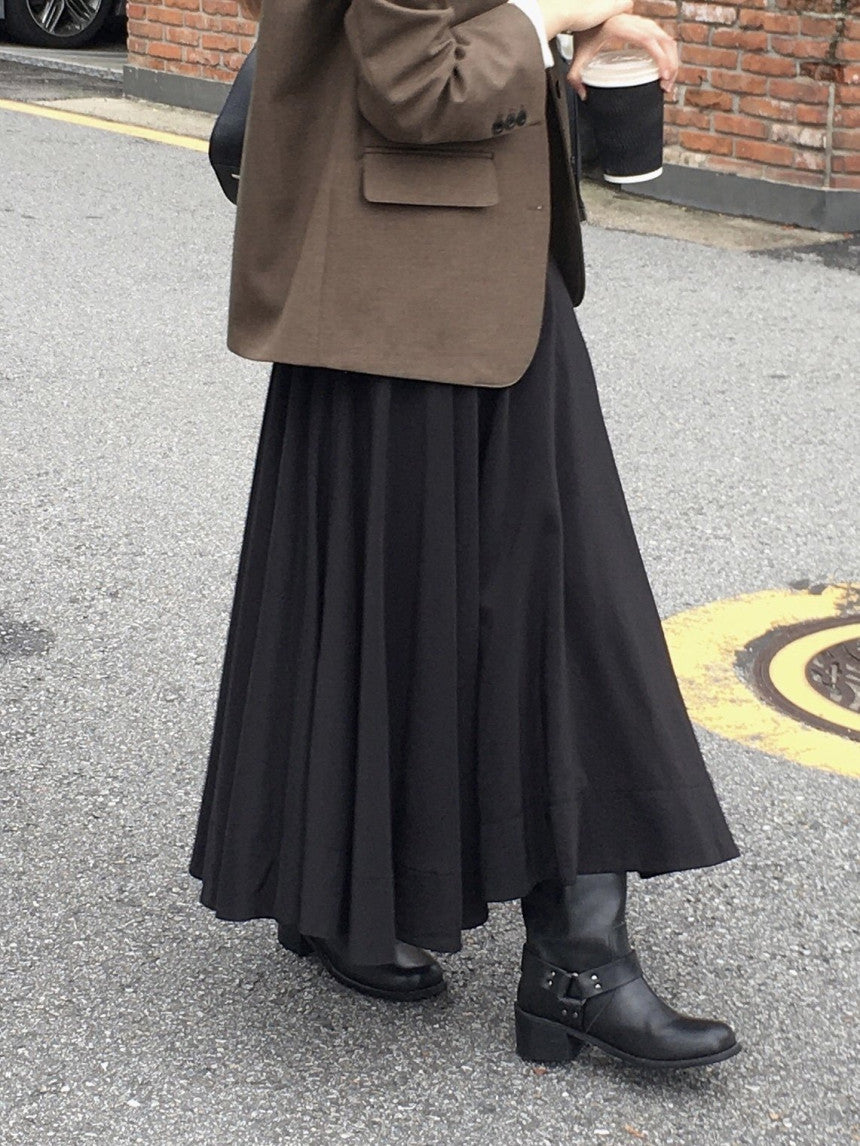 Firenze long flare skirt-2col