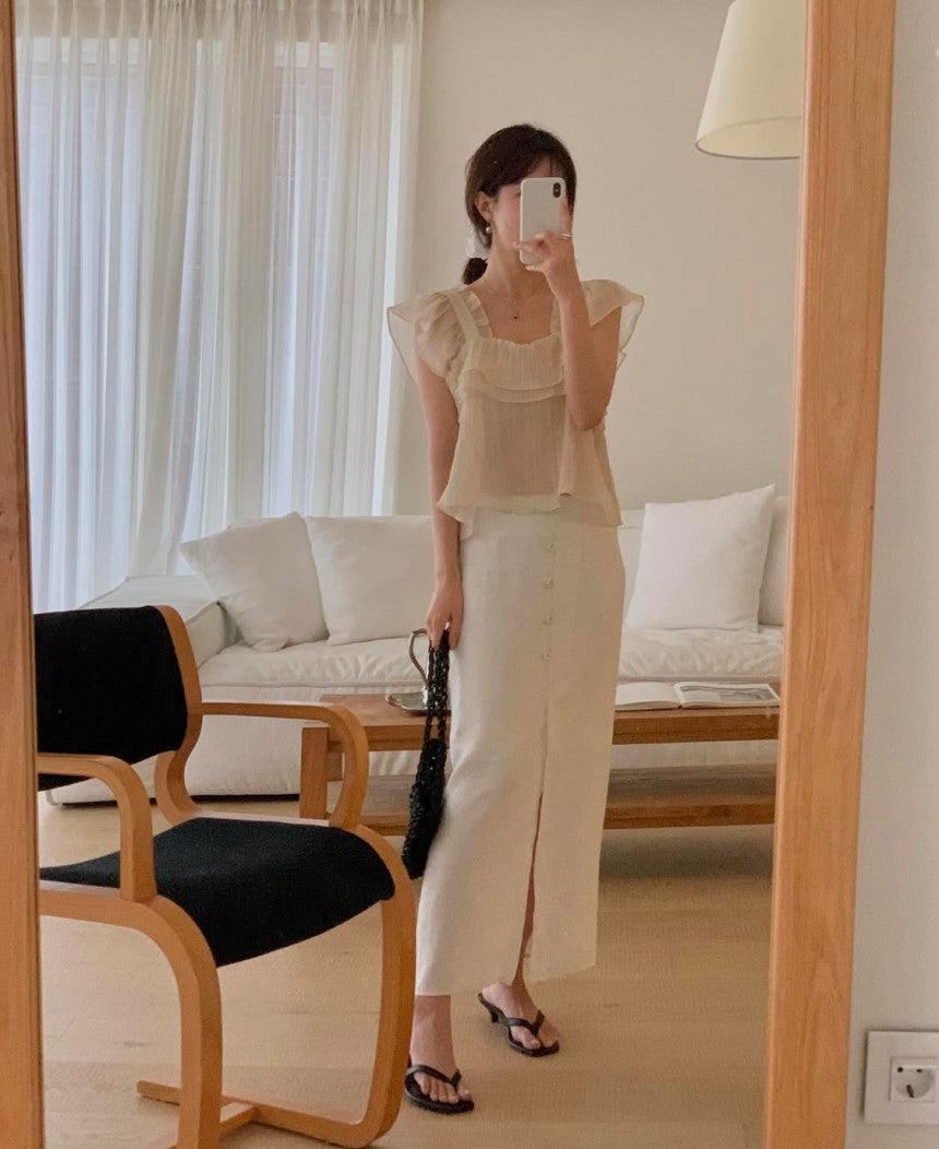 Nature 2way blouse-4col
