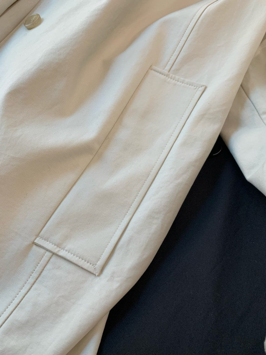 ivory即納 Haus raglan half trench coat-2col