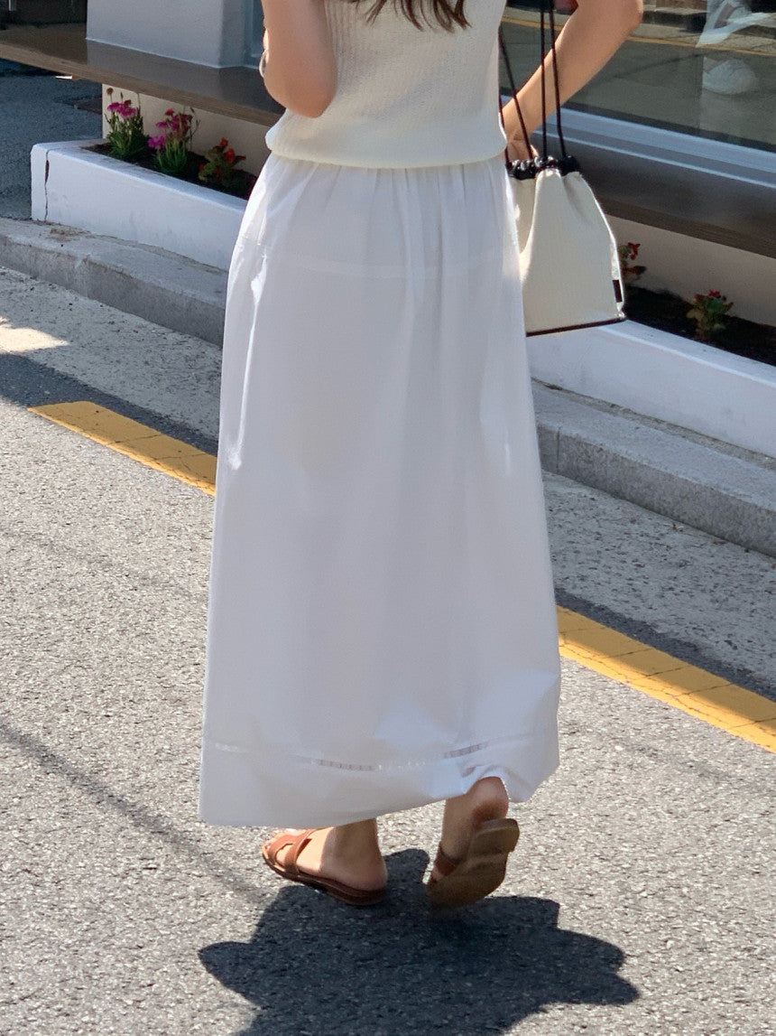 Pli lace full skirt-2col