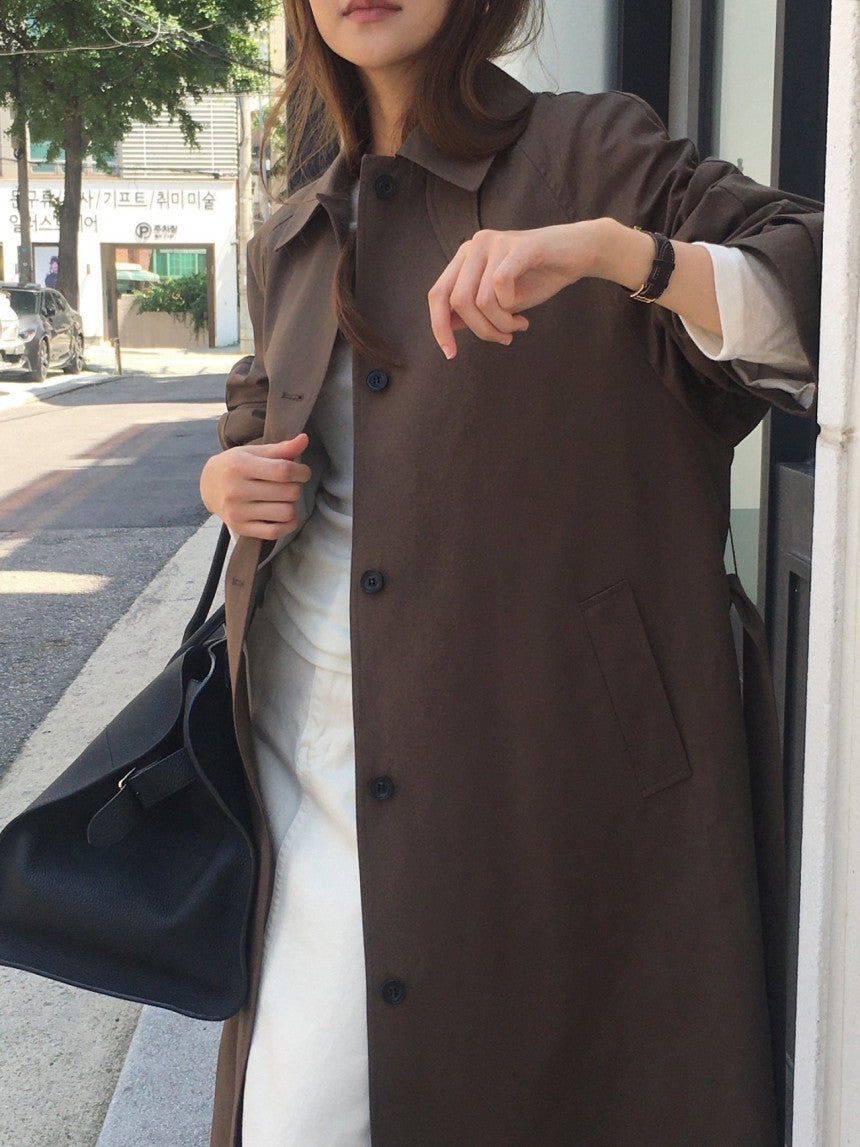 Barnnet long trench coat-2col