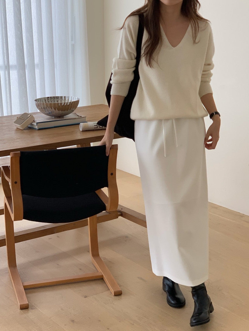 Ove string long skirt-2col