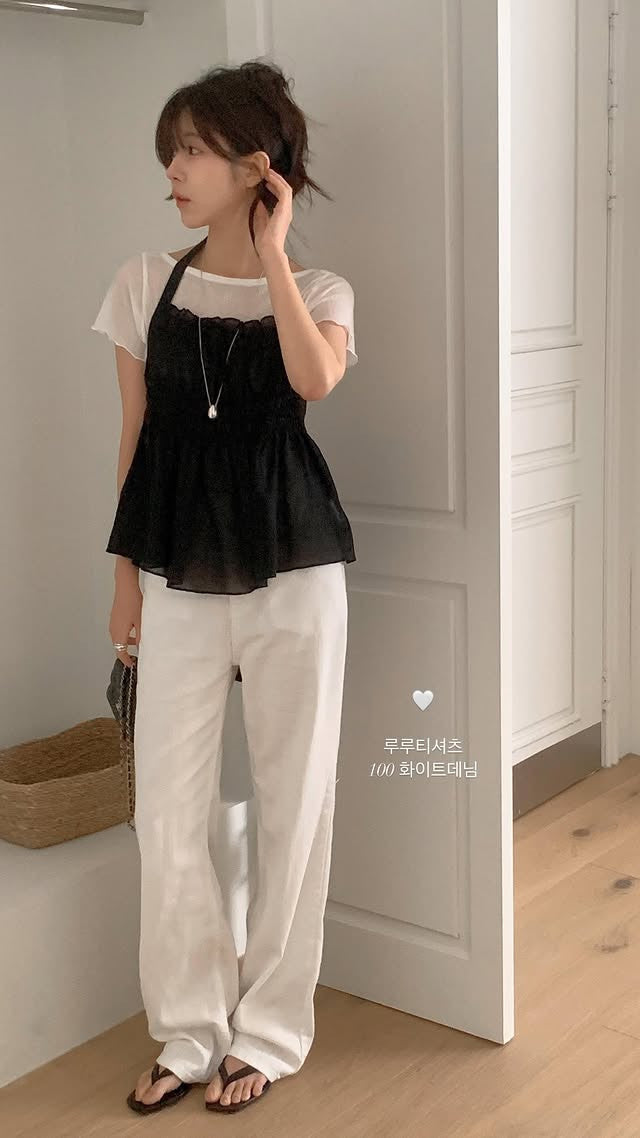 Lucien halter neck blouse-2col