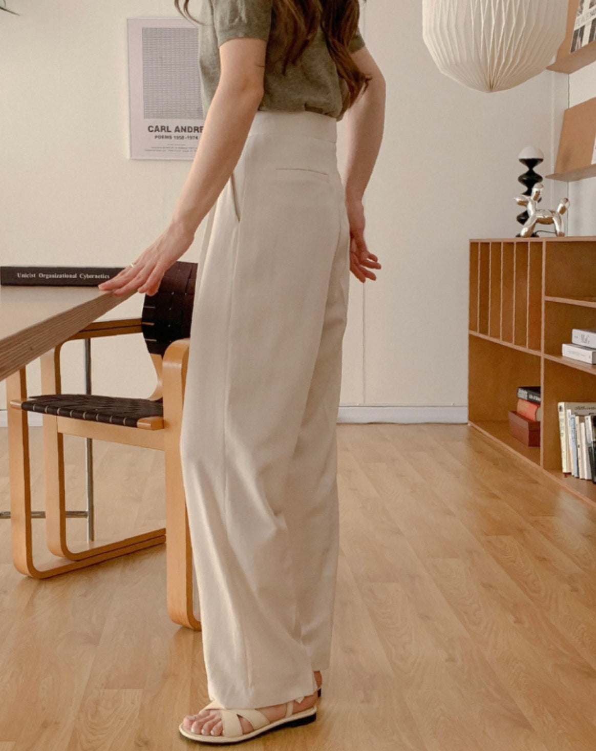 Summer linen semi-wide slacks-4col/ショート丈あり
