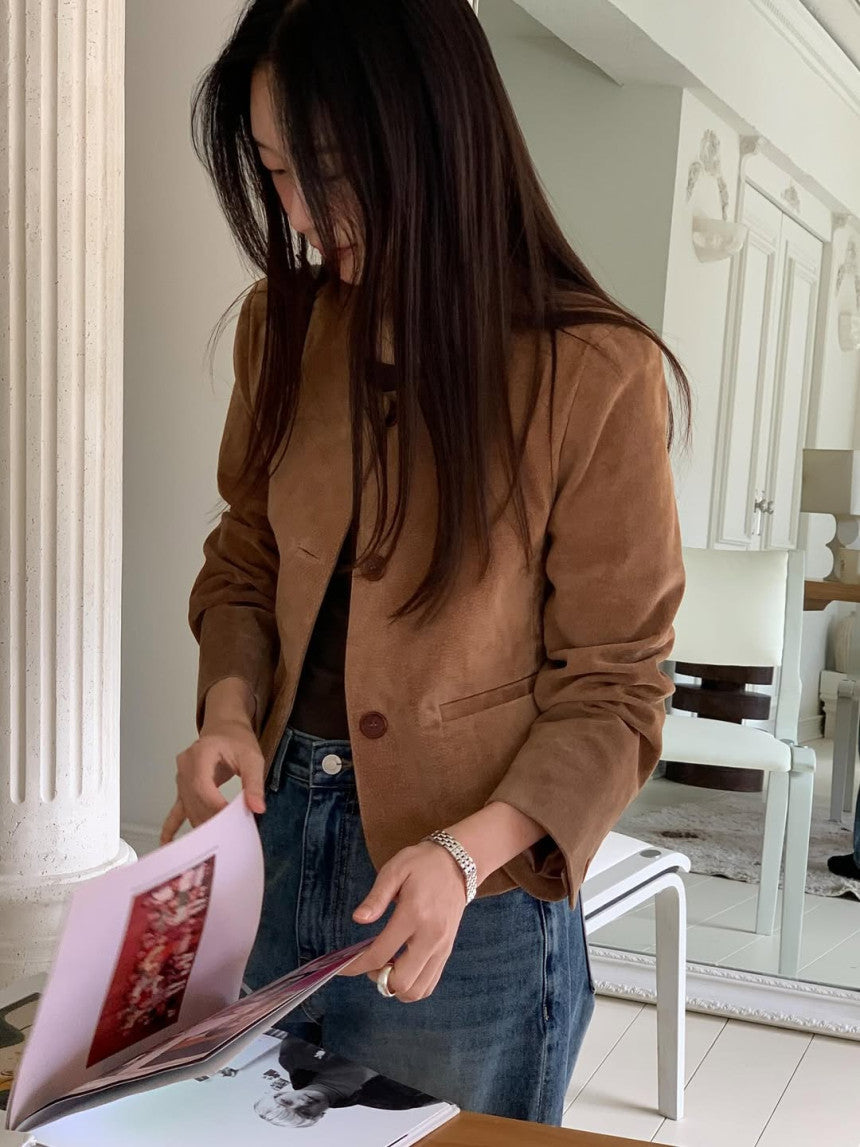 Camel tone suede jacket