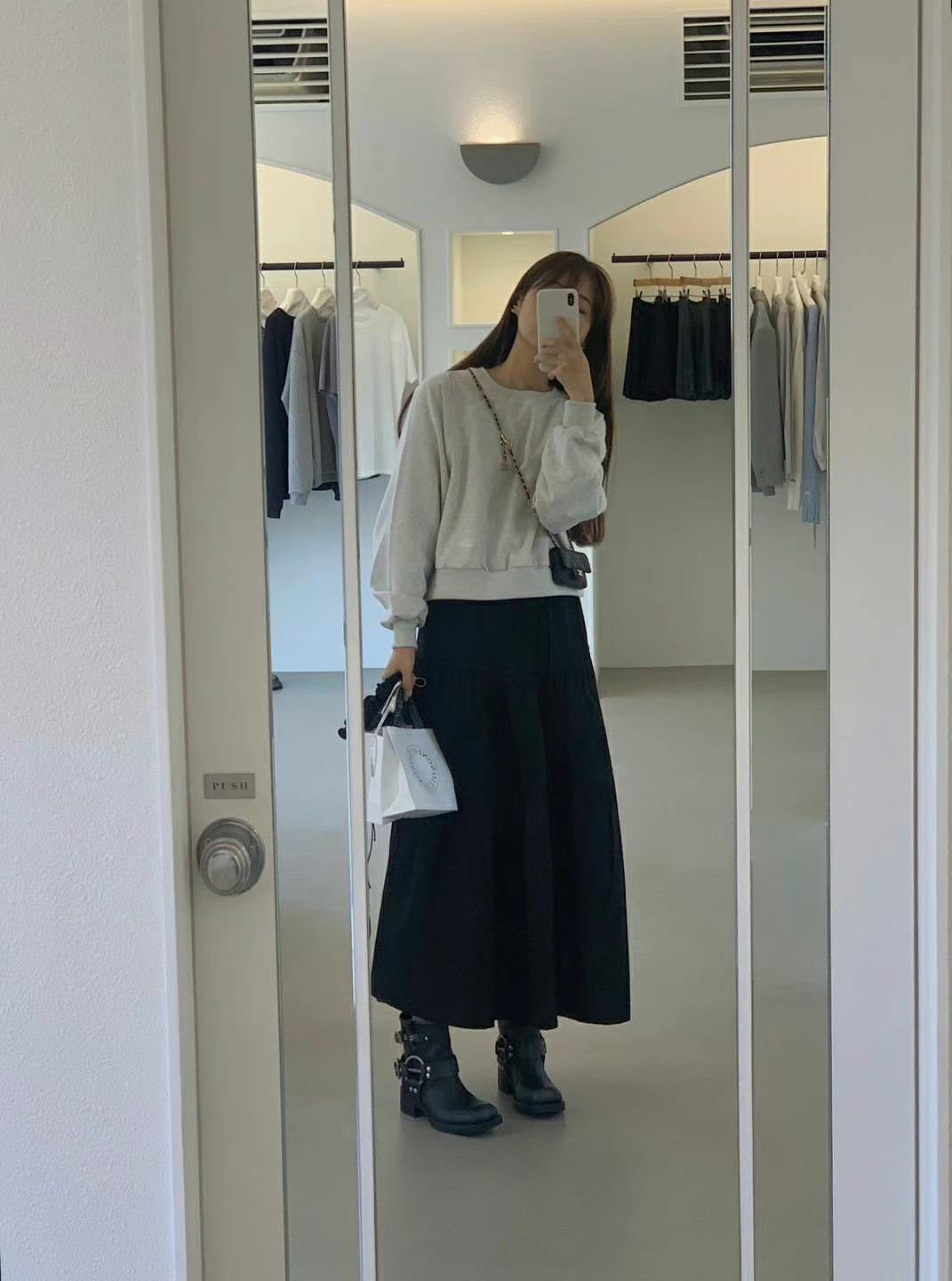 liter audrey pintuck skirt-2col