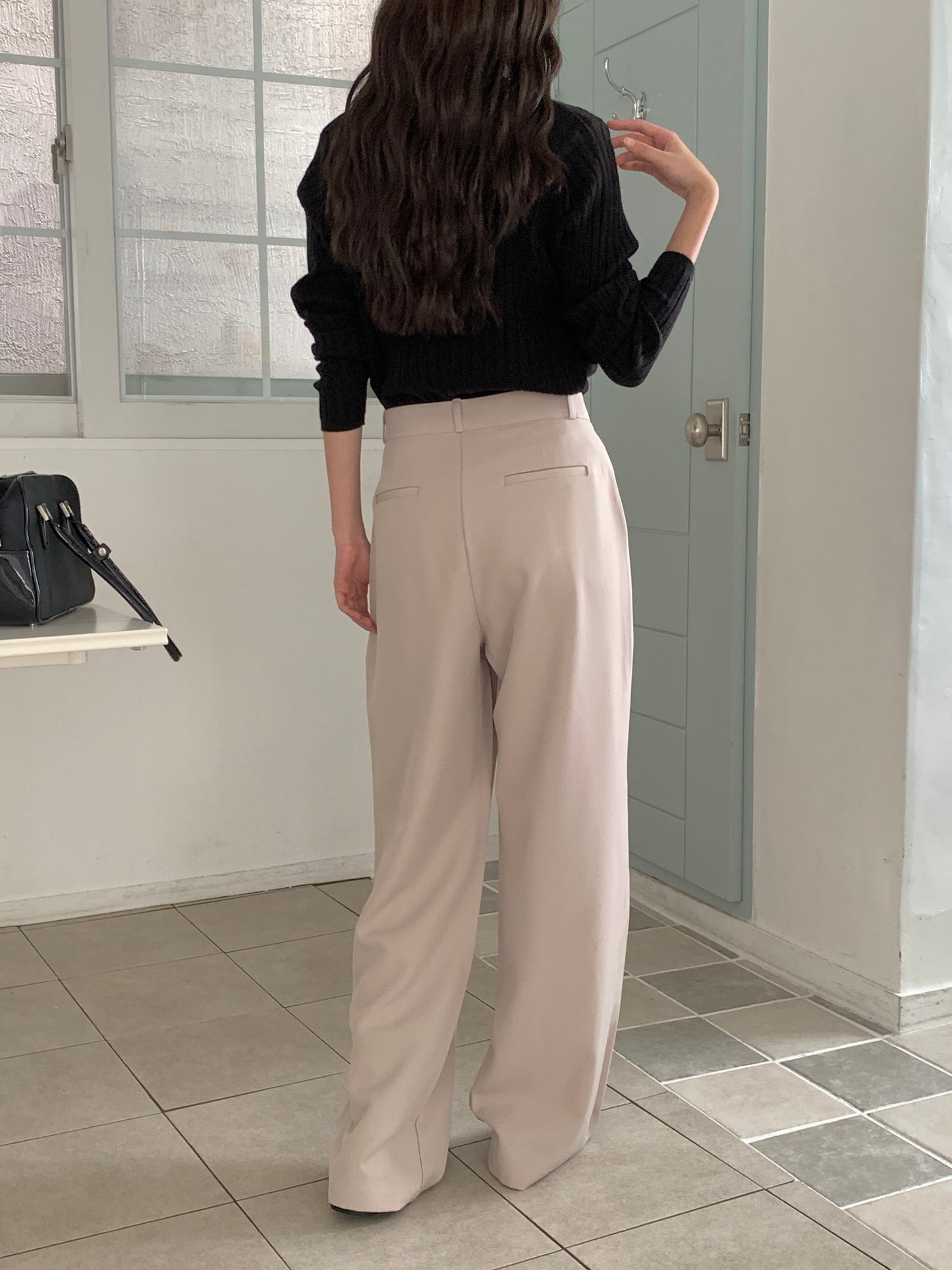 Fw two-pin tuck wide slacks-5colショート丈あり