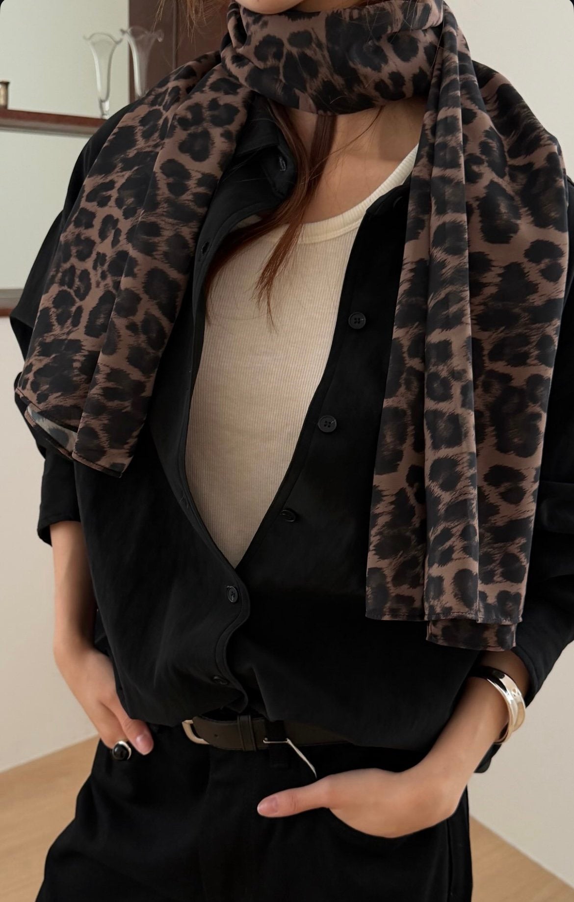 deondo leopard scarf-3col