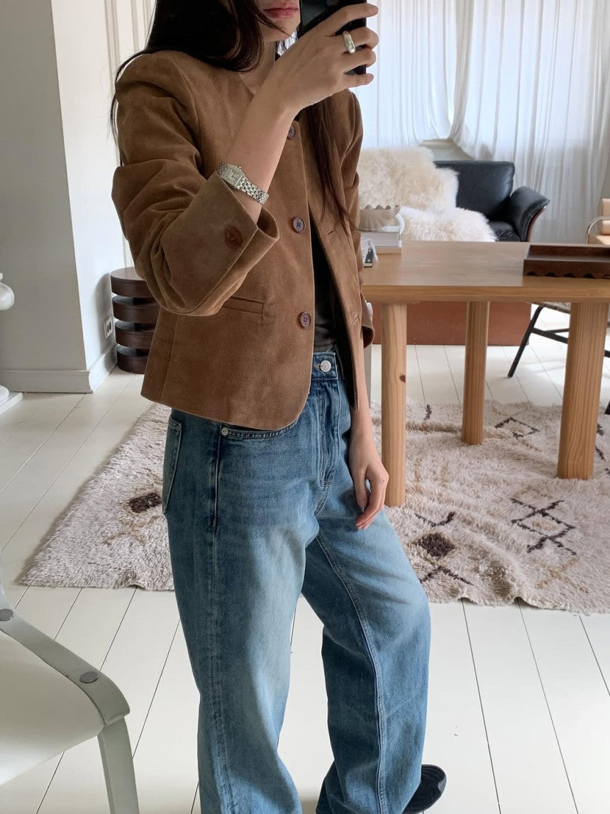 Camel tone suede jacket