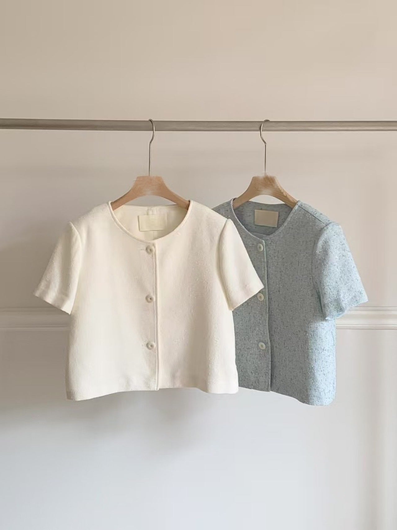 Tier tweed half jacket-2col
