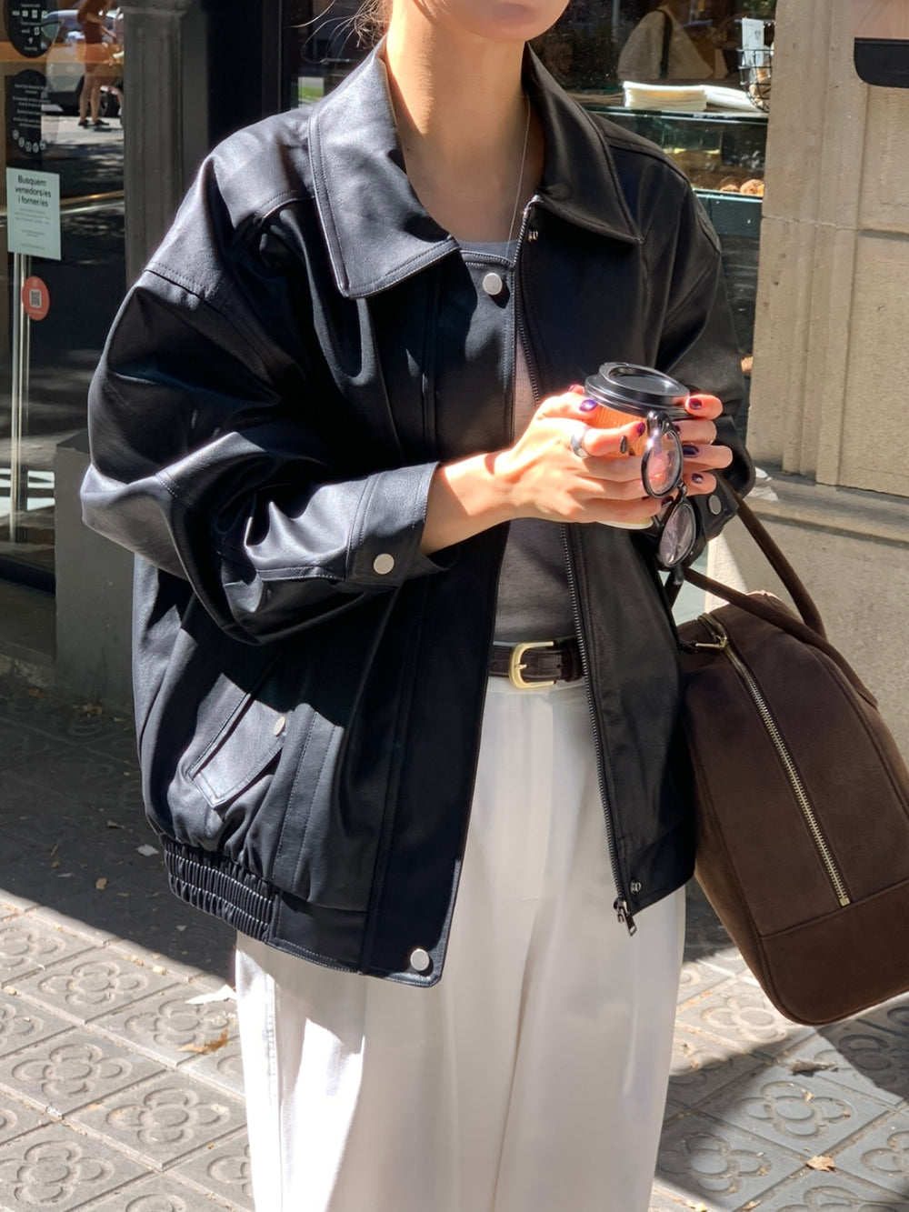 Alpha leather&suede jacket-2type