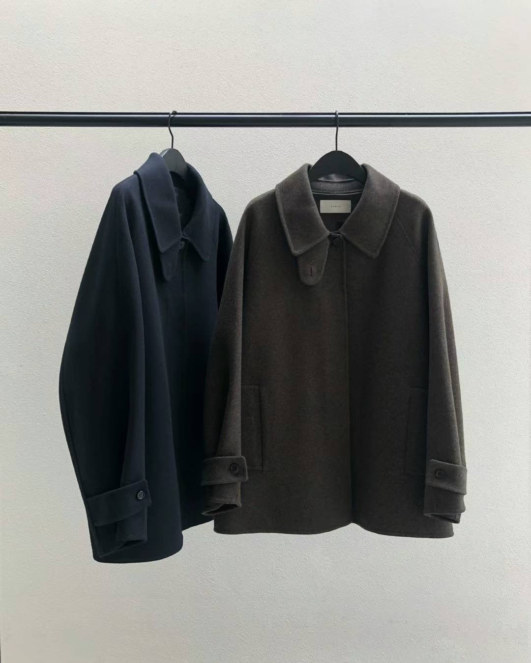 Ounce cashmere half handmade coat-2col