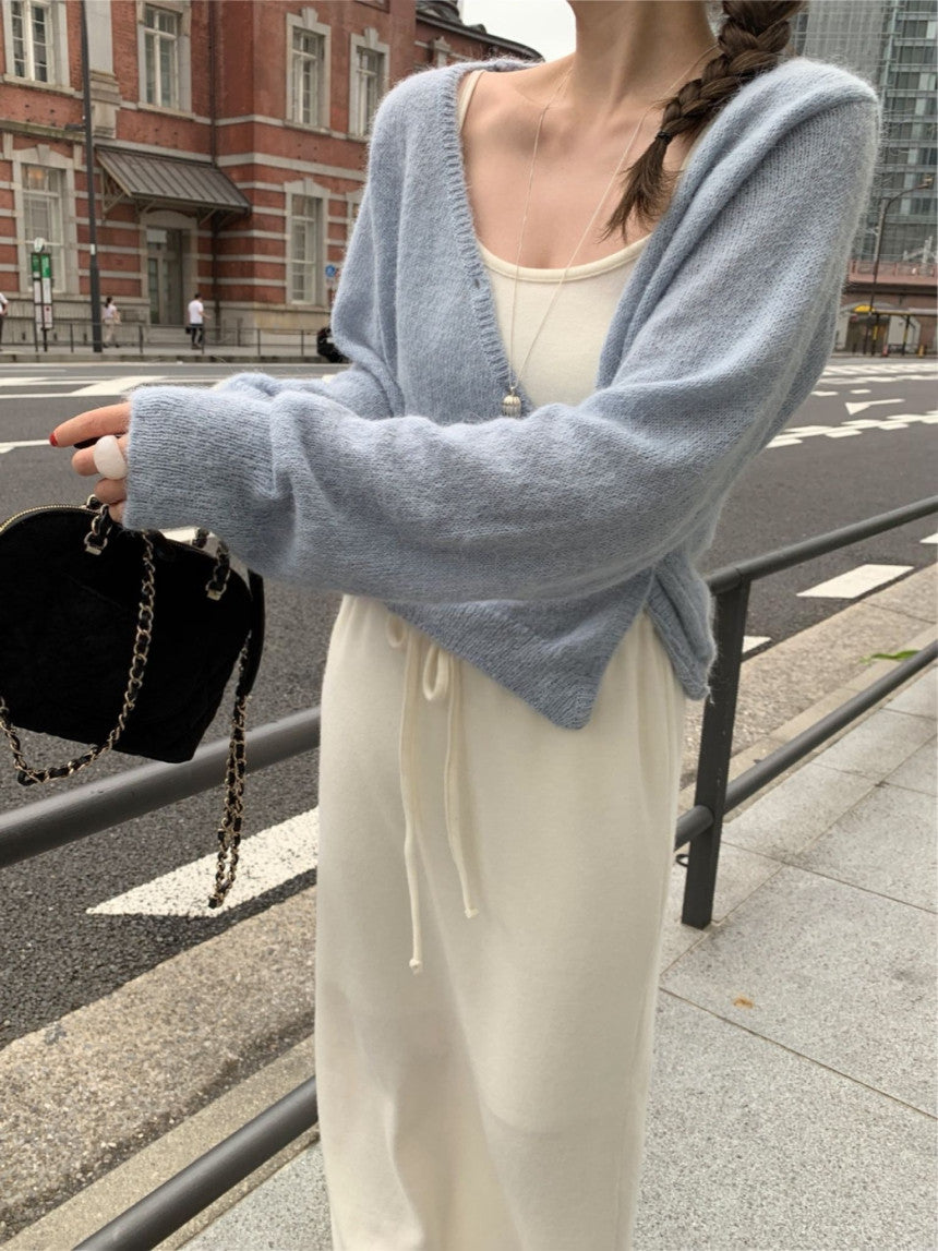 Standing wrap cardigan-3col