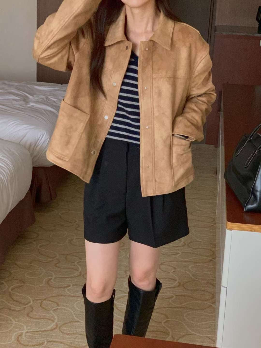 Hau suede jacket-2col
