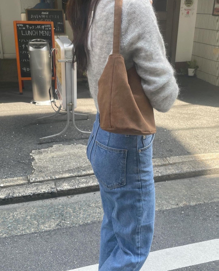 Suede shoulder bag