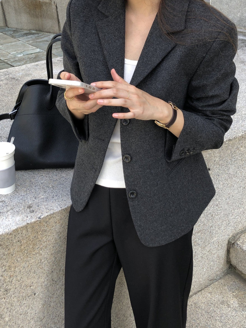Montaigne wool short jacket-3col