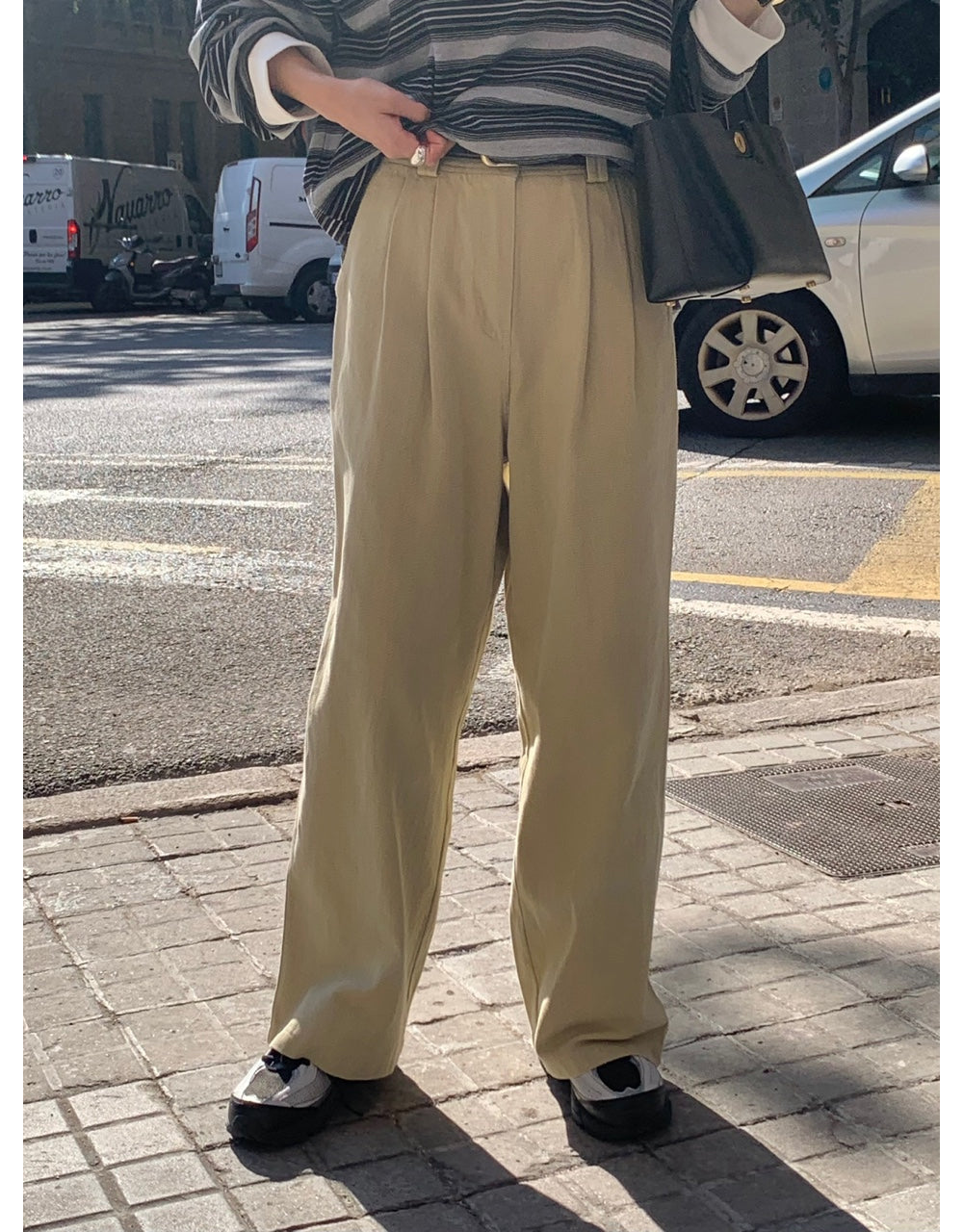 Point cotton pants-2col