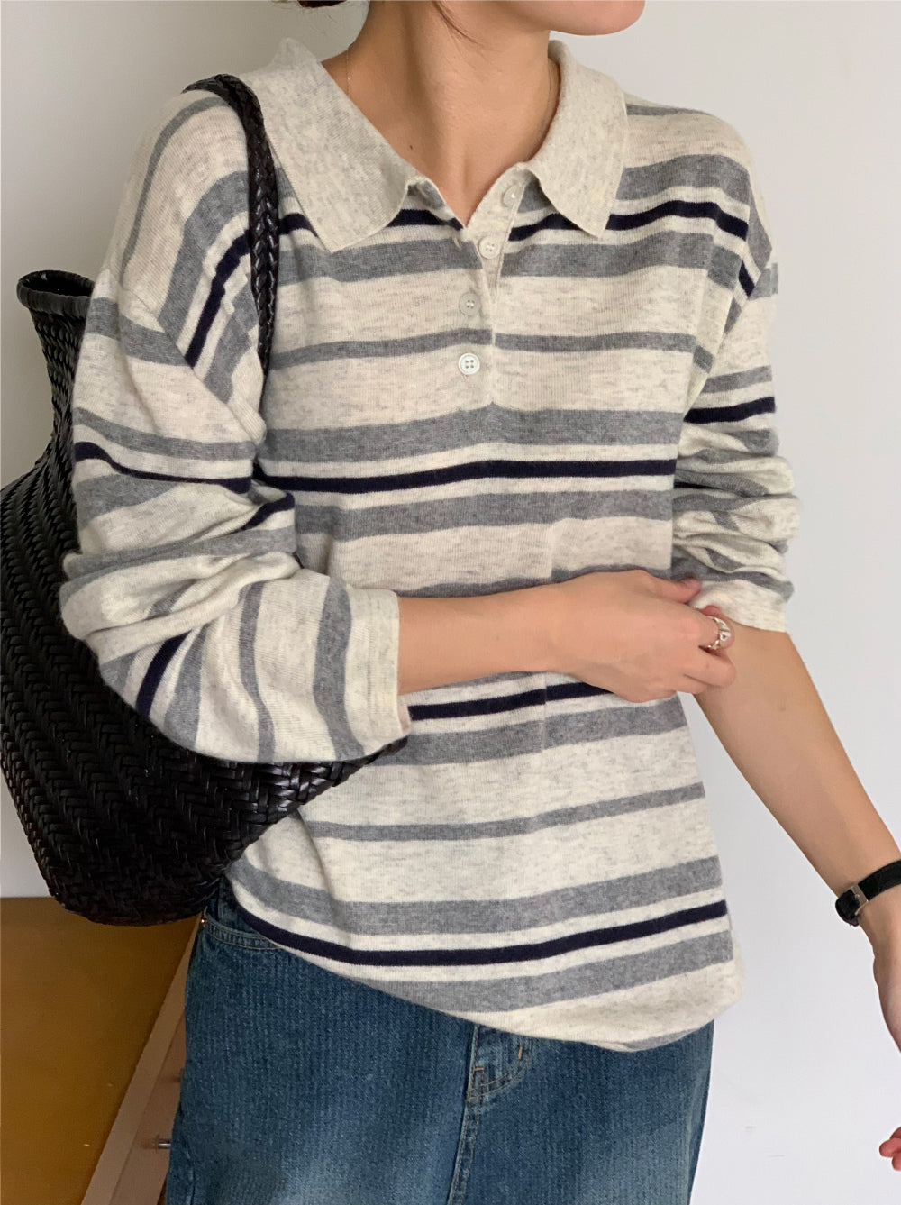 Greek collar knit-3col