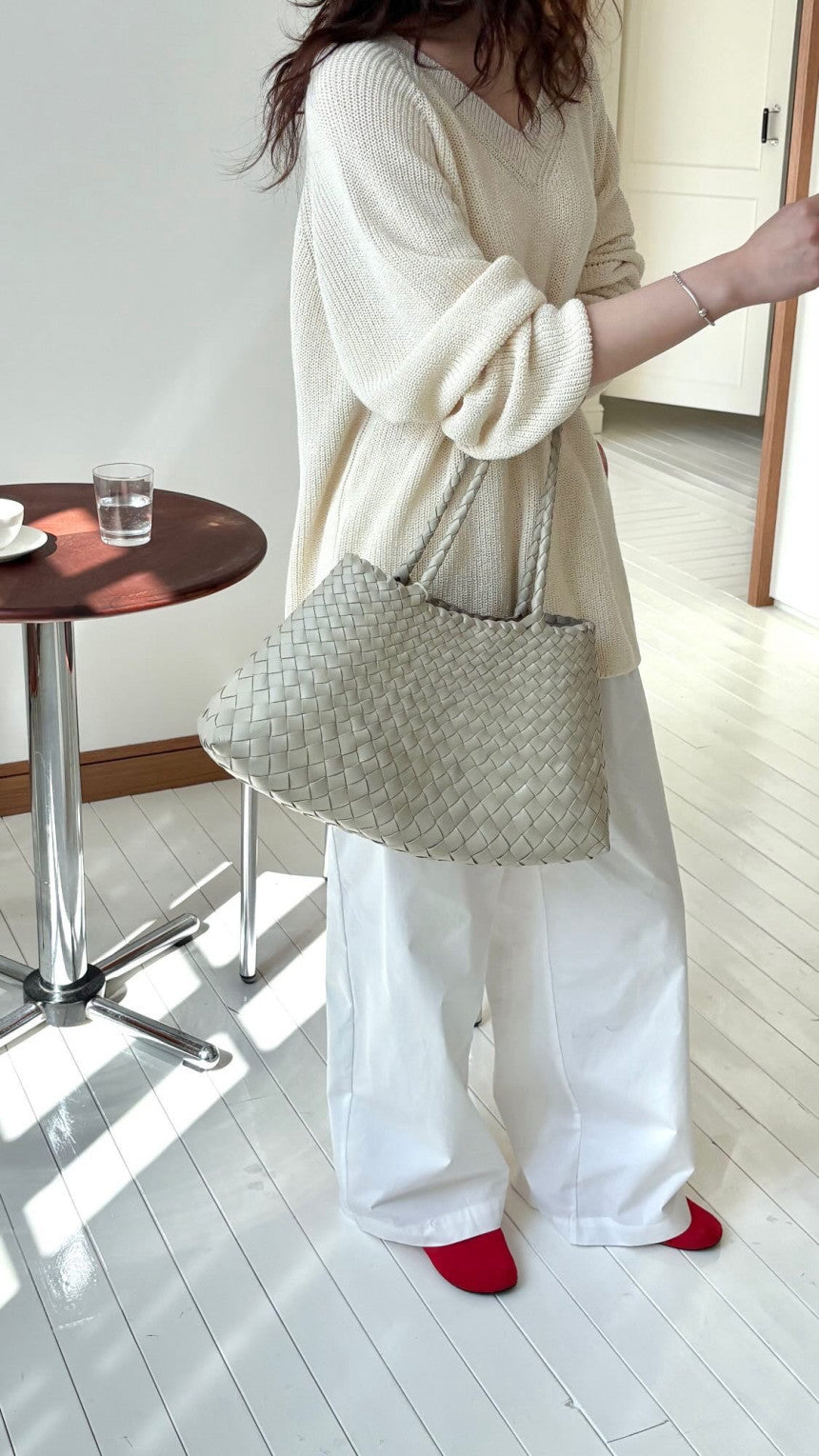 cream即納 Haus fani loose fit knit-3col