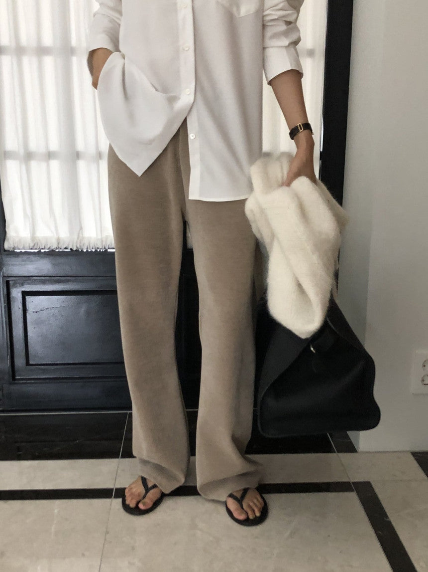 Belua corduroy banding waist pants-3col