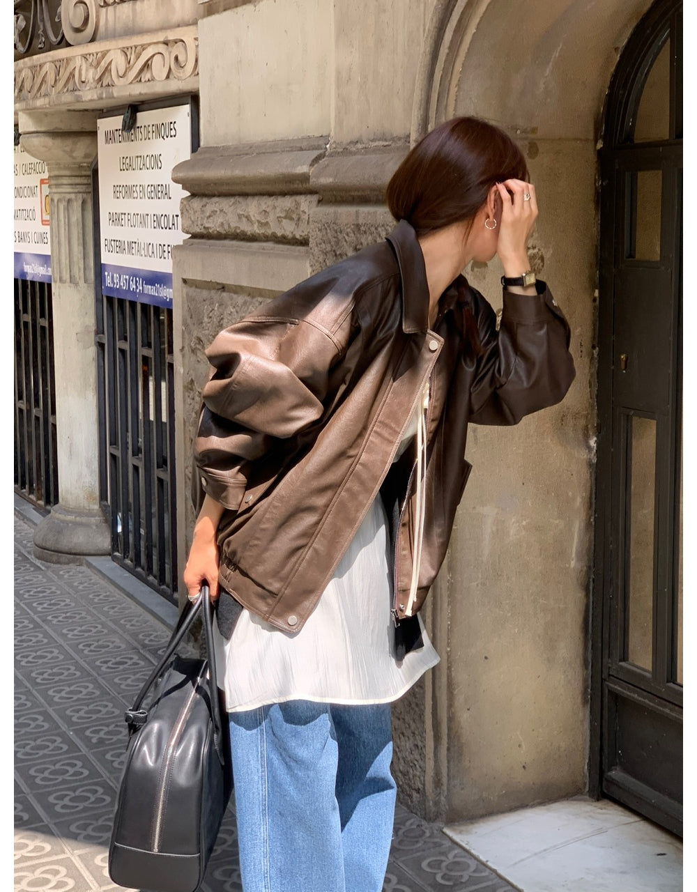 Alpha leather&suede jacket-2type