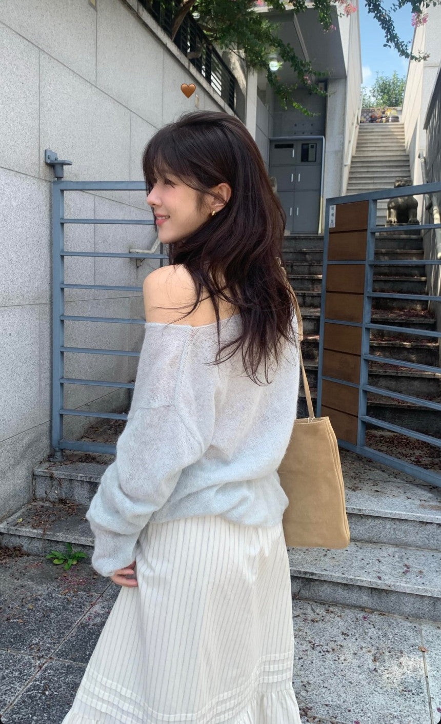 Keep alpaca string knit-4col
