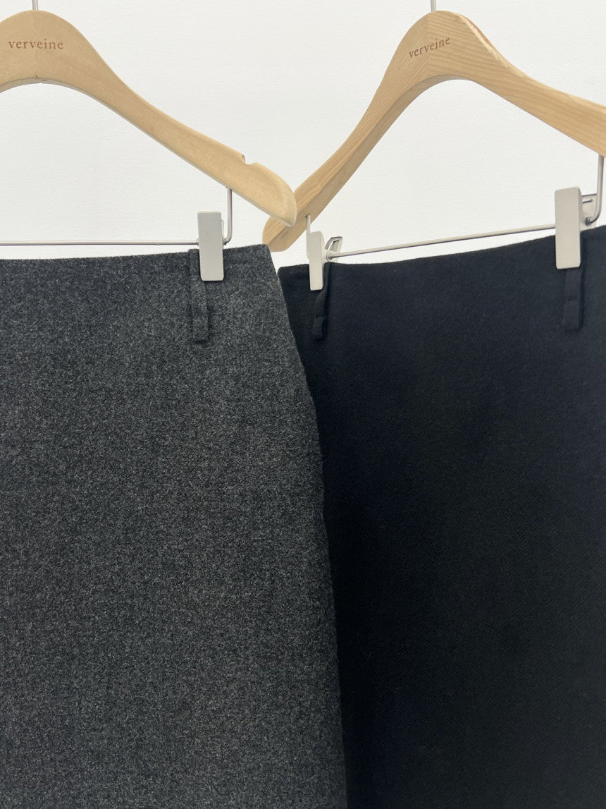 Luze wool midi skirt-2col
