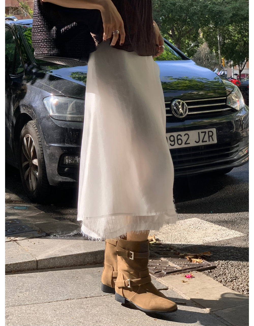 ivory-s即納 Breed layered skirt-2col