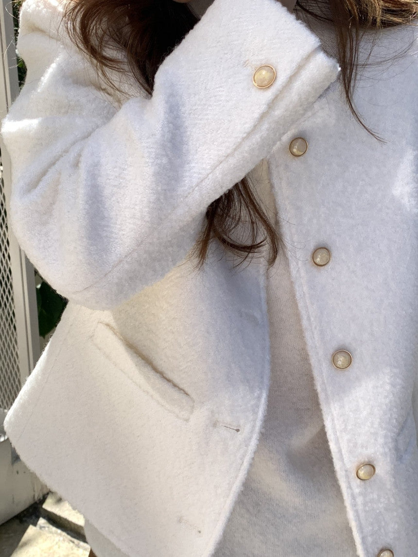 Blanc wool boucle tweed jacket-2col