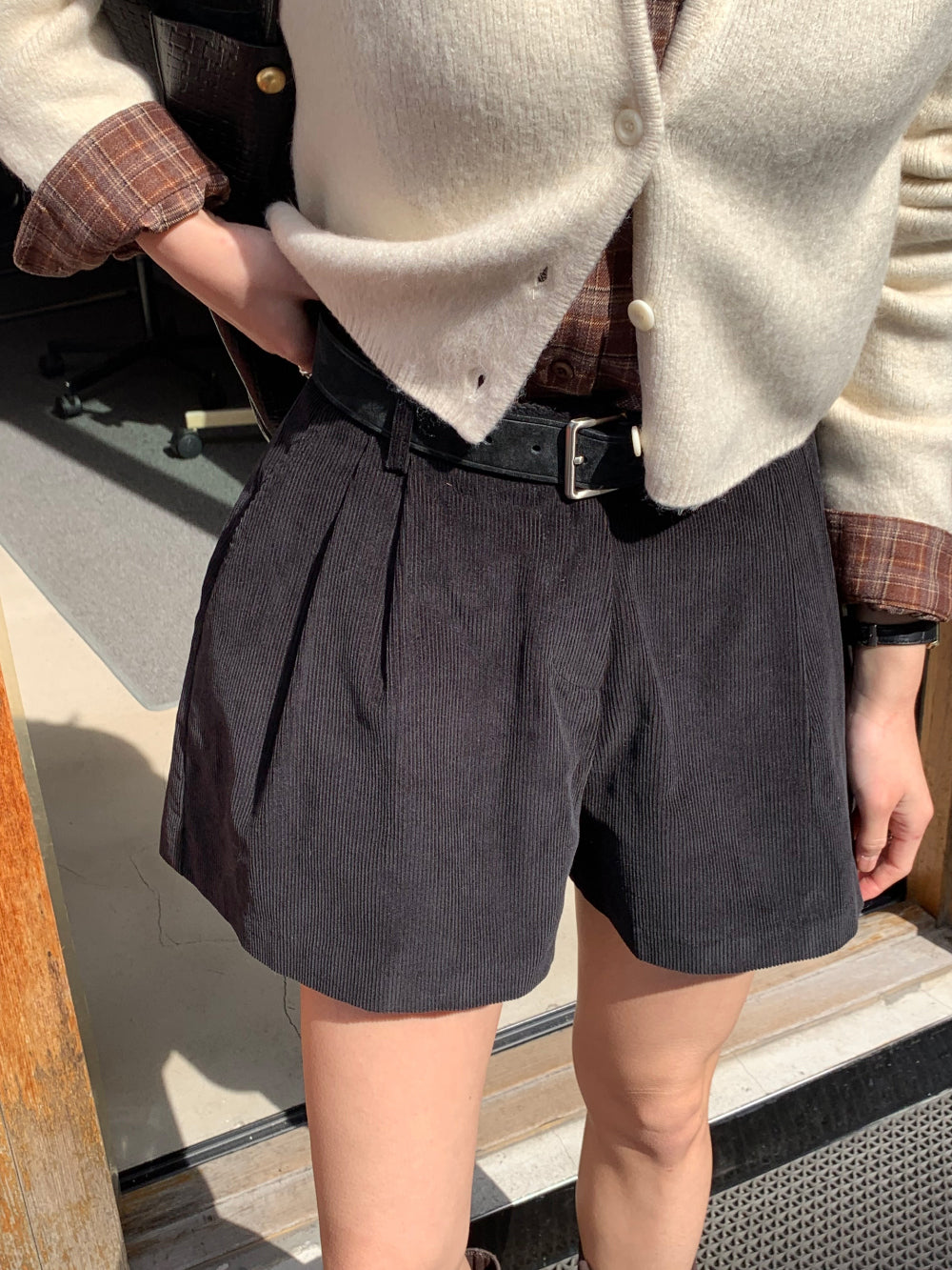 Picaboo corduroy shorts-2col