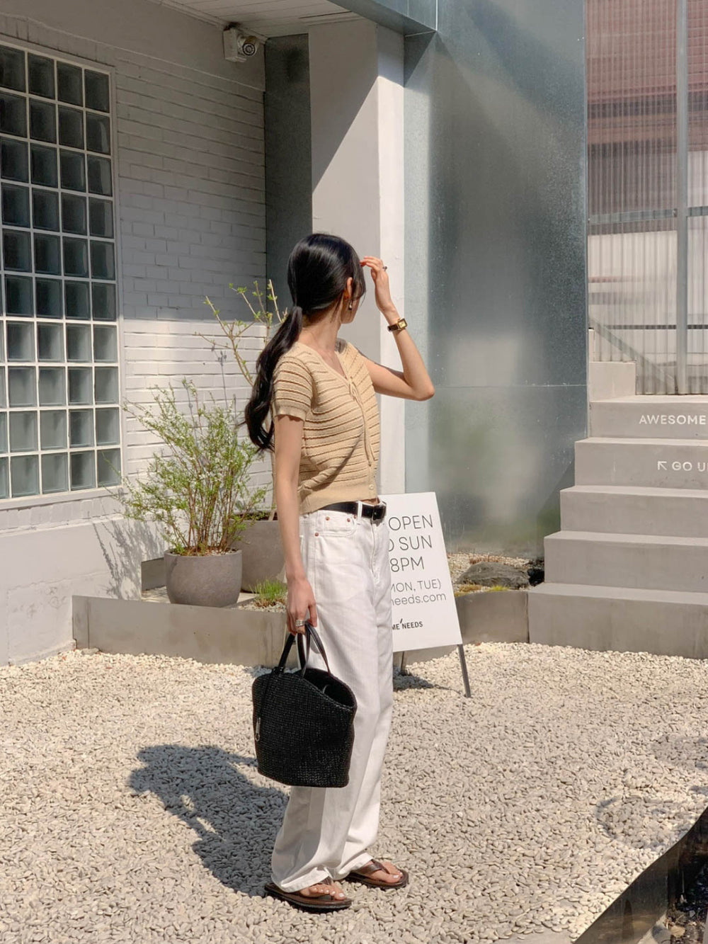 ivory即納 Ami Cardigan-3col
