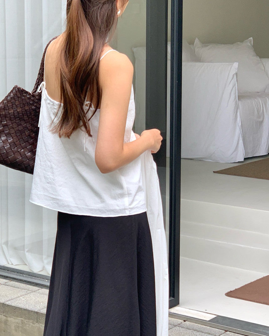 Amuse layered bustier blouse-2col