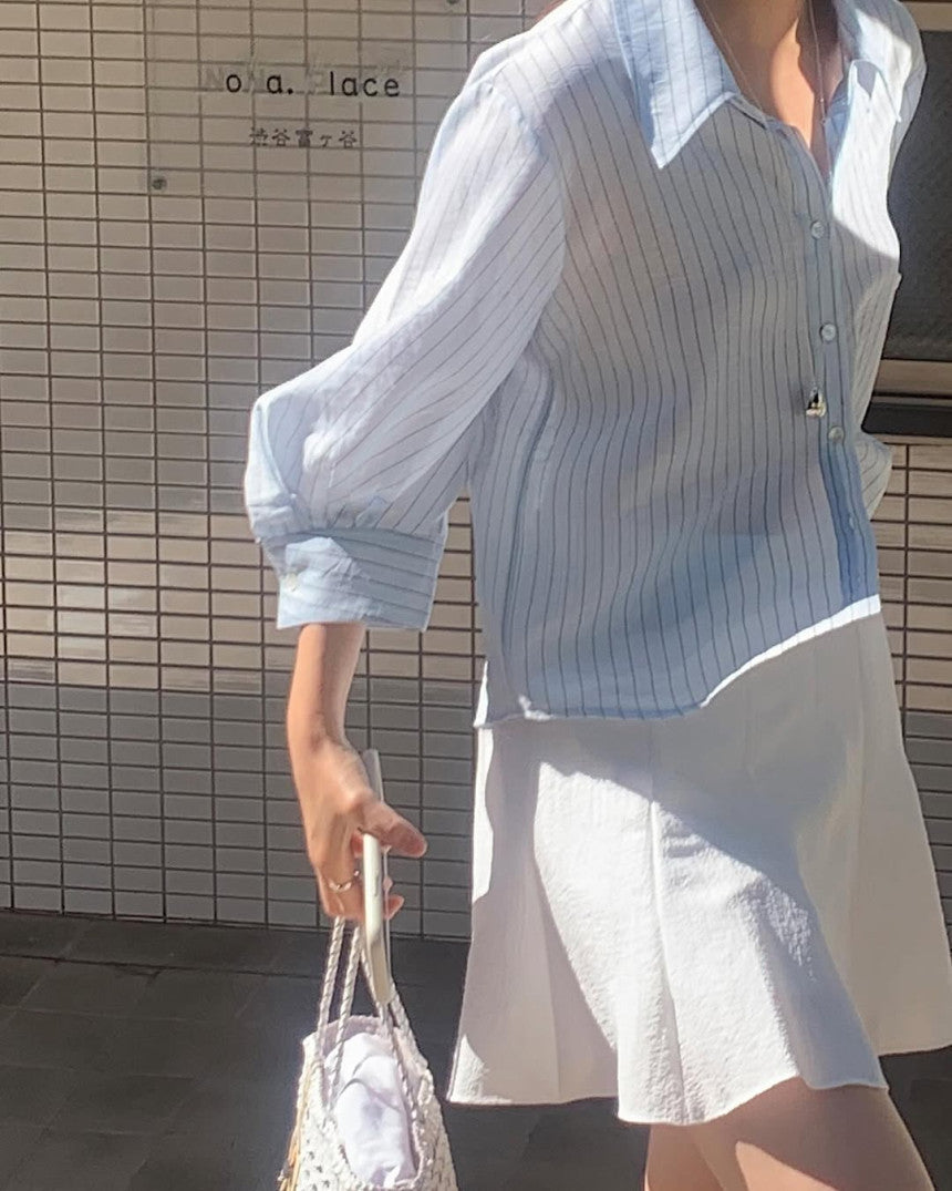 liter ferrier puff blouse-2col
