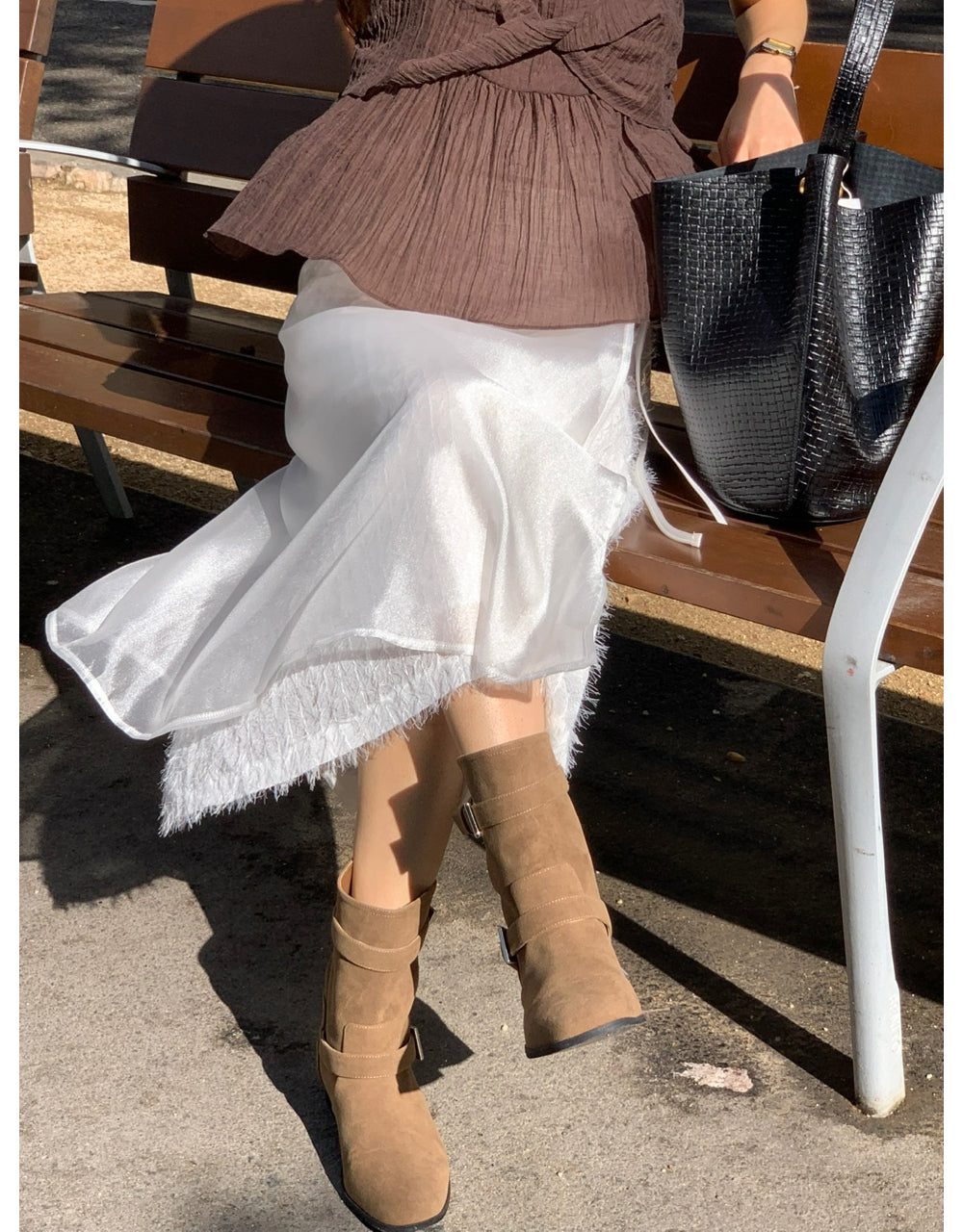 ivory-s即納 Breed layered skirt-2col