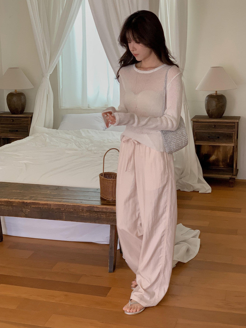 Nudy rib linen knit-4col