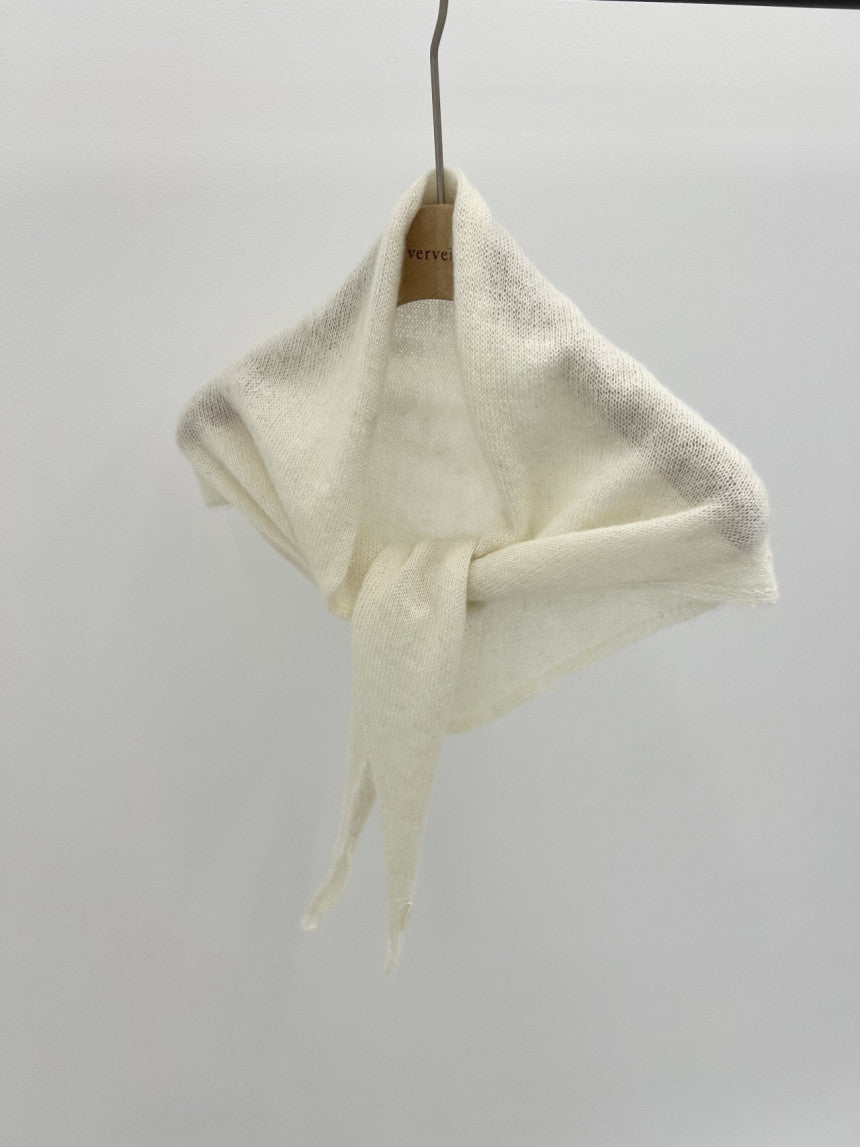 Kid mohair knit scarf-5col