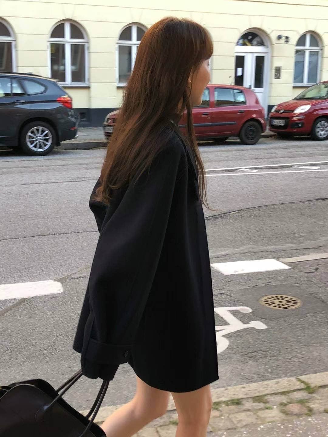 Ounce cashmere half handmade coat-2col