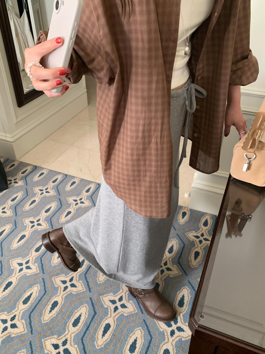 charcoal即納 Foby check shirt-3col