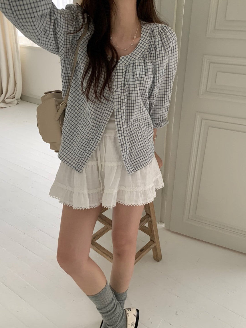 Lovty check blouse-2col