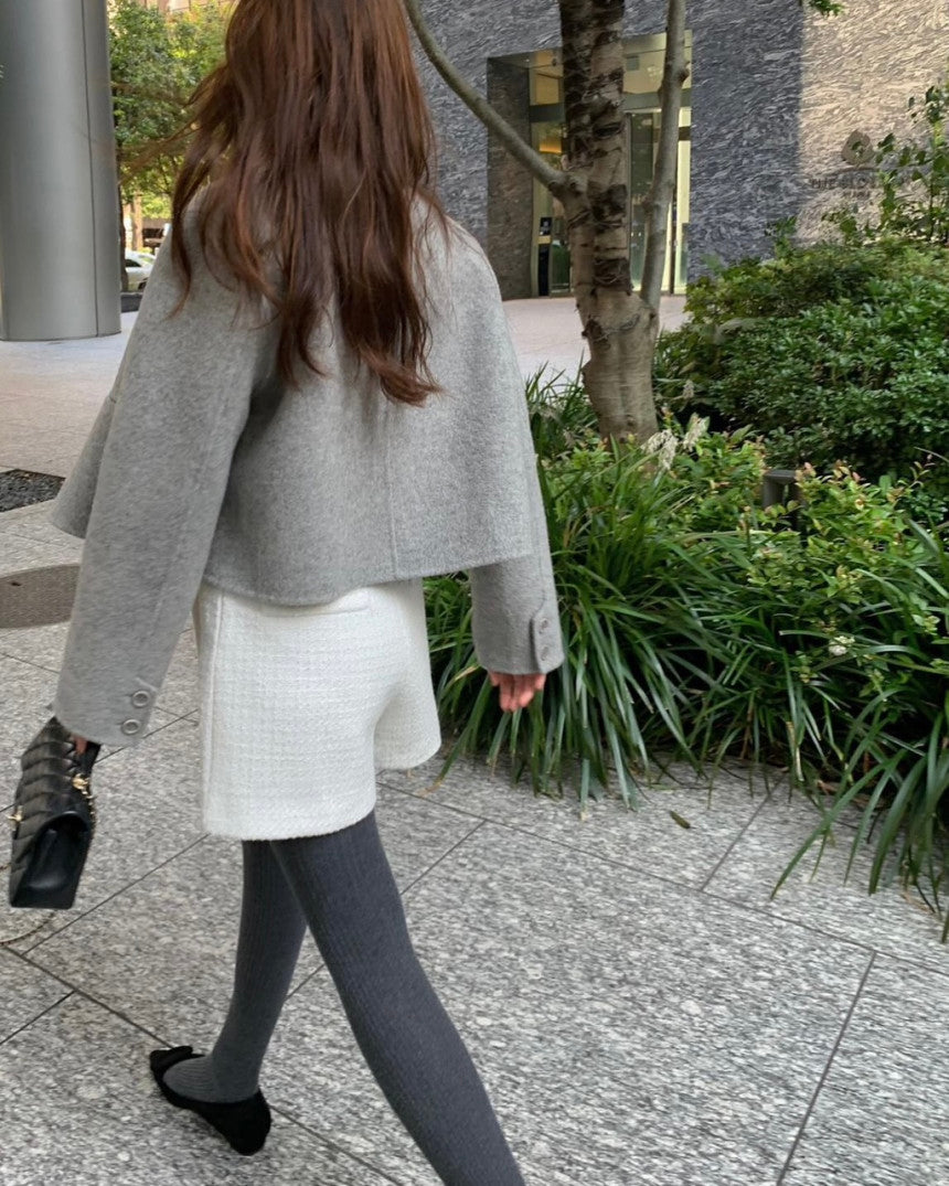 Mini short double handmade coat-3col