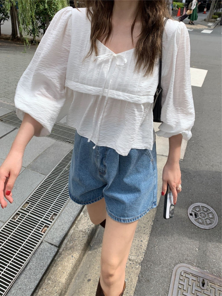 Merry pintuck blouse-2col